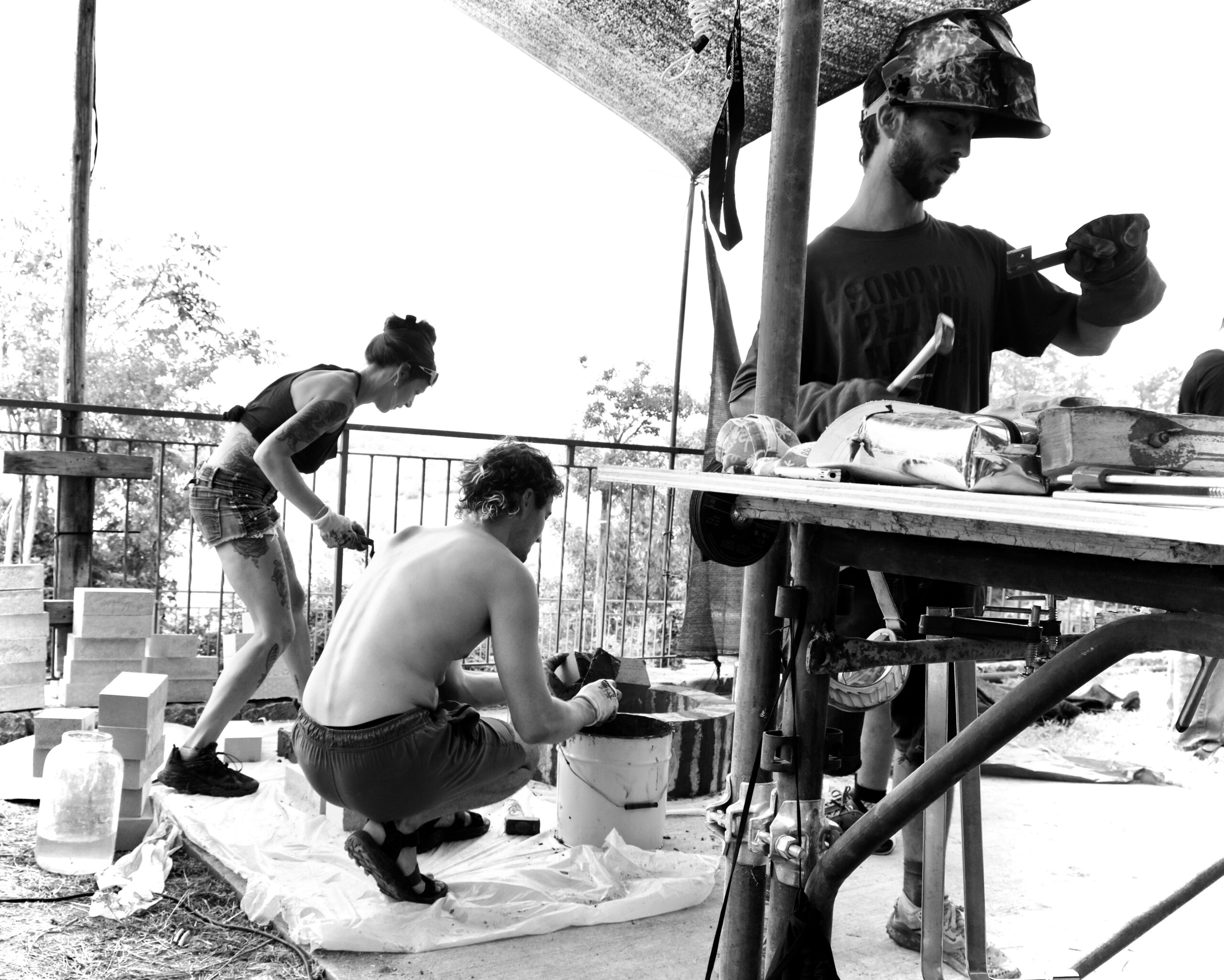 Laboratorio artistico, foto in bianco e nero